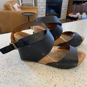 Lucky Brand Leather Wedge Heels sz6.5
